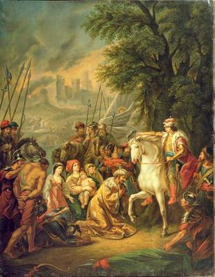 Tsar Ivan IV (1530-84) Conquering Kazan in 1552, 1800s (oil on canvas) à Grigoriy Ivanovich Ugryumov