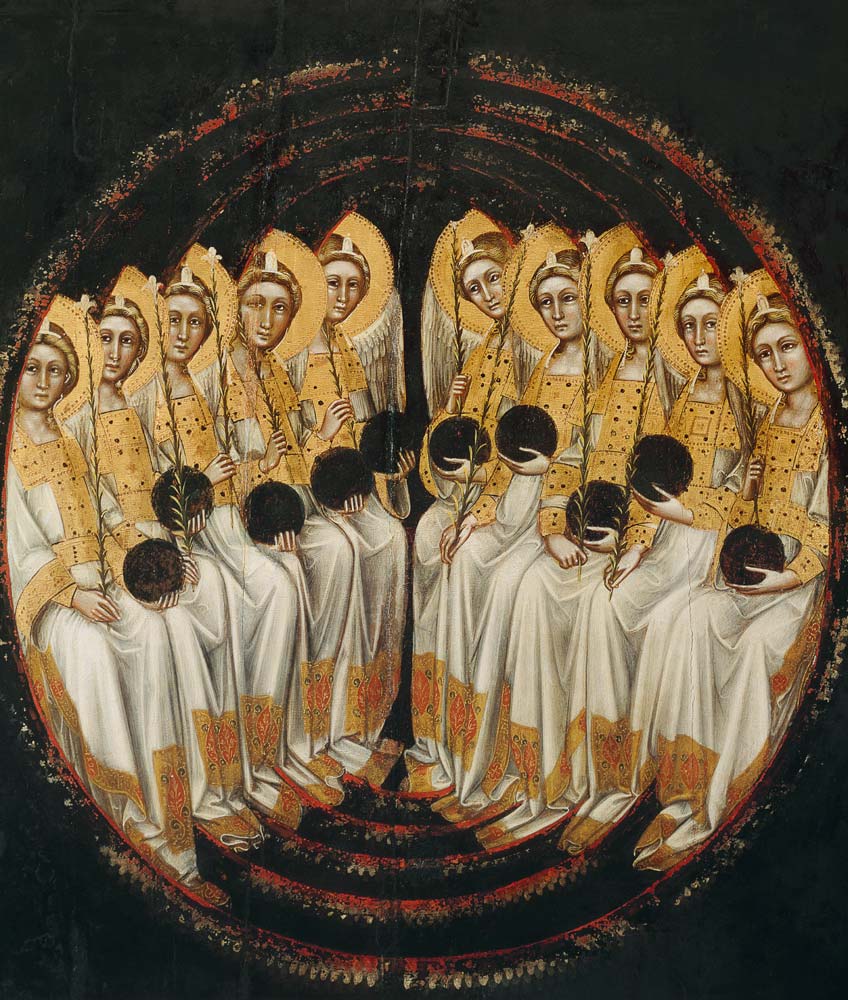 Seated Angels with Orbs in their Hands à Guariento d` Arpo