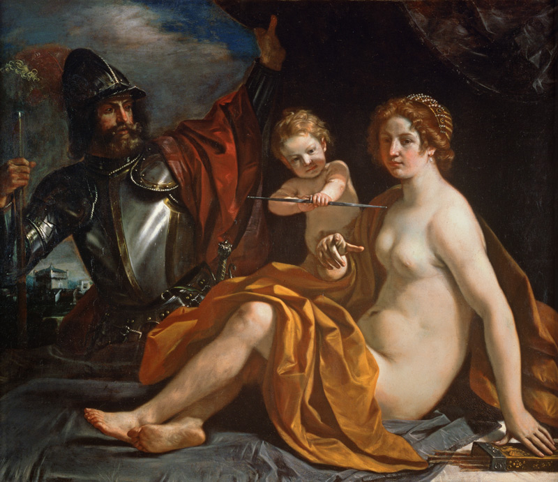 Venus, Mars and Cupid à Guercino (alias Giovanni Francesco Barbieri)