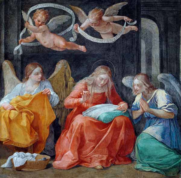 The Virgin Sewing, from the 'Cappella dell'Annunciata' (Chapel of the Annunciation) 1610 (photo) à Guido Reni