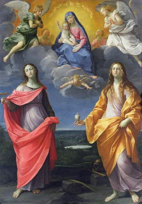 Madonna and Child with St. Lucy and Mary Magdalene, called the Madonna of the Snow, c.1623 (oil on c à Guido Reni