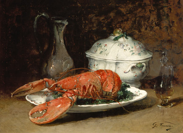 Still Life with a Lobster and a Soup Tureen à Guillaume Romain Fouace