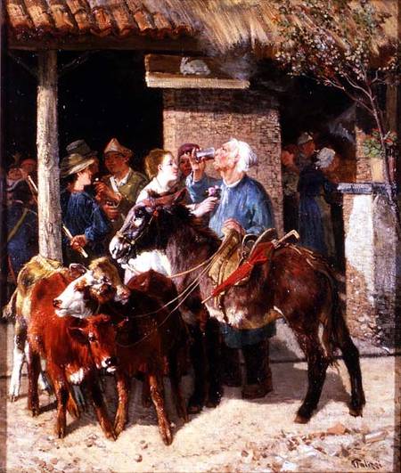 The Calf Merchant à Guiseppe Palizzi