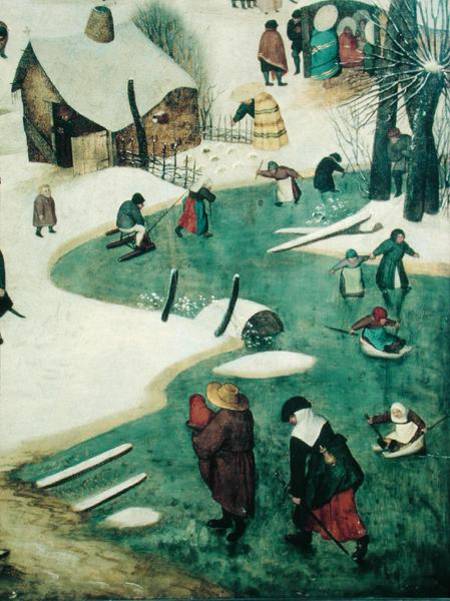Children Playing on the Frozen River, detail from the Census of Bethlehem à Giuseppe Pellizza da Volpedo