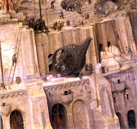 The Tower of Babel, detail of construction work à Giuseppe Pellizza da Volpedo