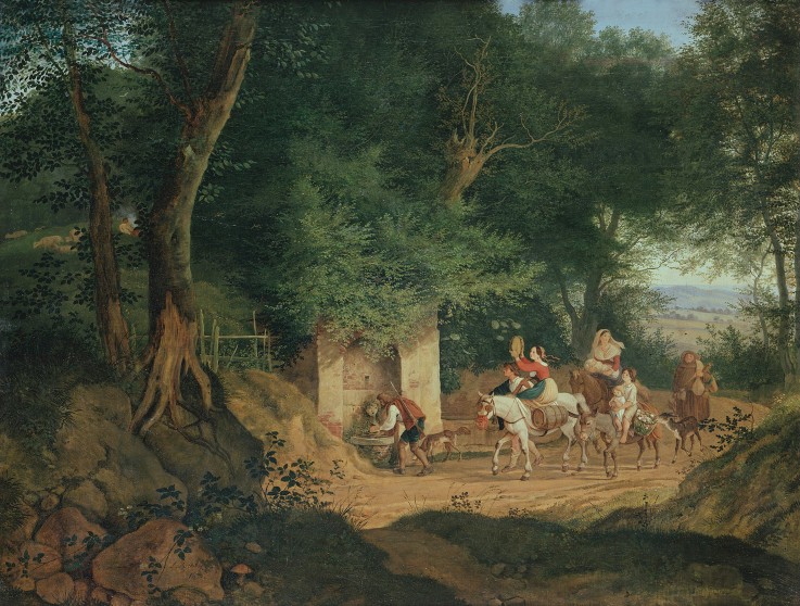 The Well in the Wood at Ariccia à Gustav Richter