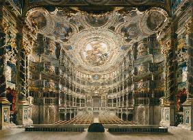 vue interieure de l'opéra de Bayreuth.
