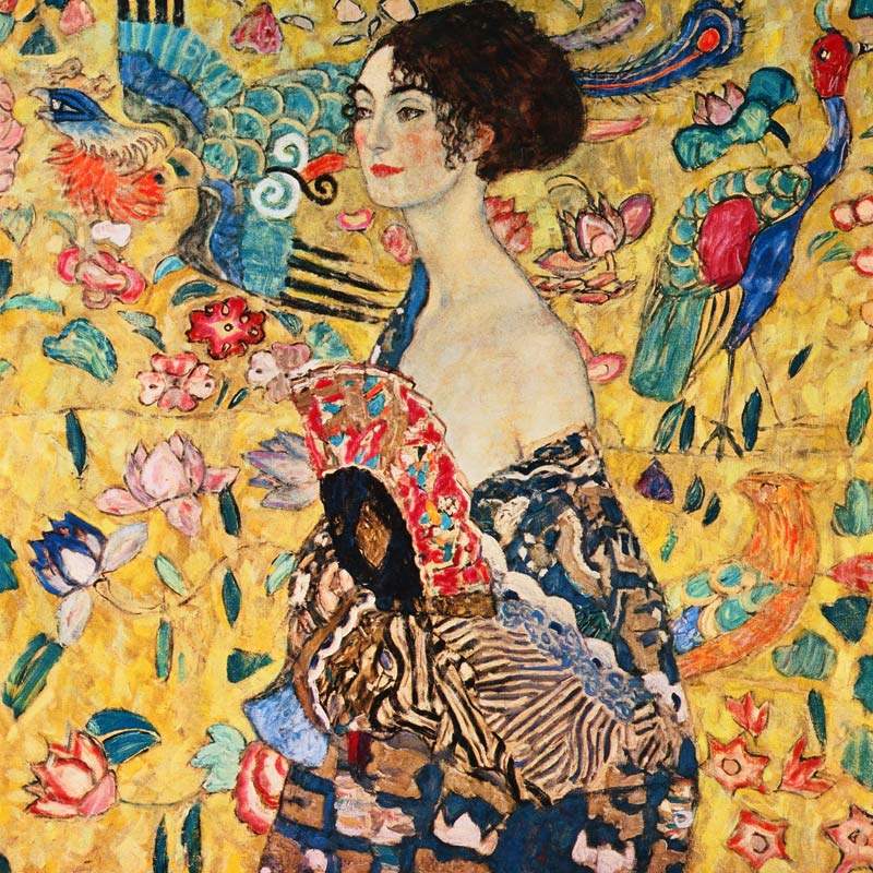 La dame à l'éventail à Gustav Klimt