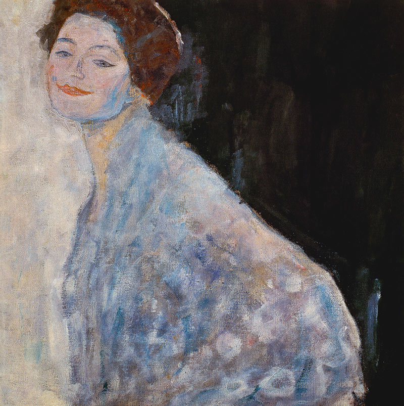 Le portrait de dame en blanc à Gustav Klimt