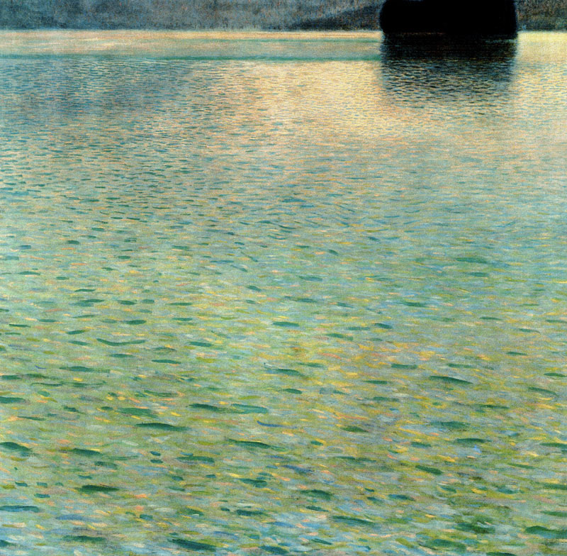 l'île sur le lac Attersee à Gustav Klimt