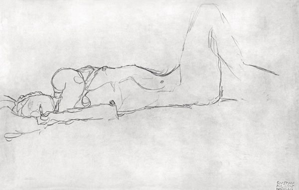 Femme nue couchée à Gustav Klimt
