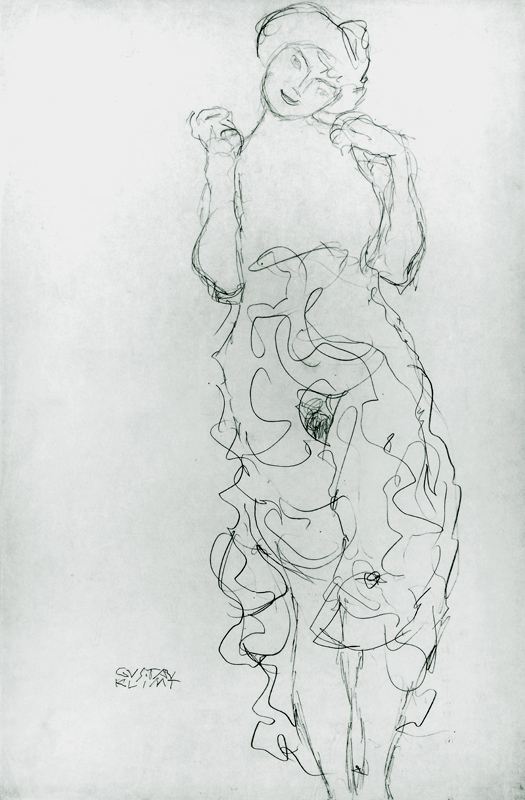 Standing Nude with Arms Raised à Gustav Klimt