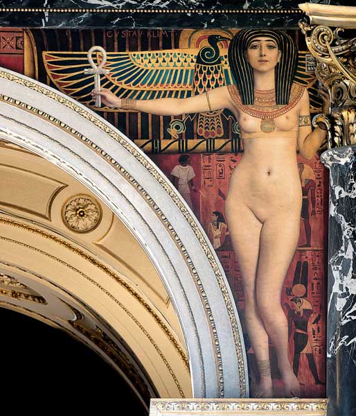Egypt I. Spandrel above the grand staircase, Kunsthistorisches Museum, Vienna à Gustav Klimt