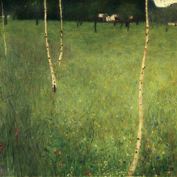 Farmhouse with birch trees (Bauenhaus mit Birken) à Gustav Klimt