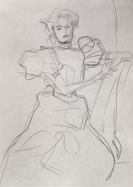Seated Woman - Study for a portrait of Sonja Knips à Gustav Klimt