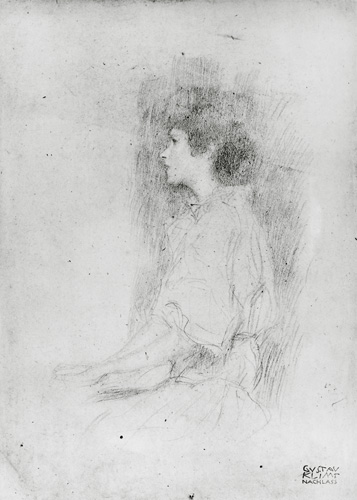 Fille assise dans l'ombre à Gustav Klimt