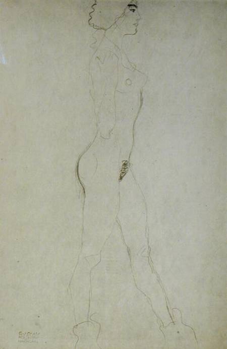 Standing Nude, cil on à Gustav Klimt