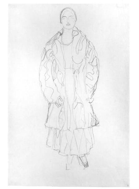 Standing Woman with Coat à Gustav Klimt