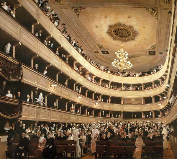 The Auditorium of the Old Castle Theatre à Gustav Klimt
