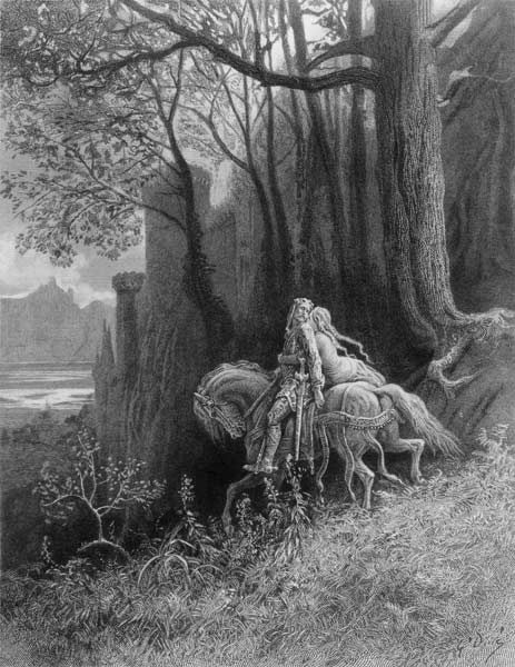 Geraint and Enid Ride Away, illustration from ''Idylls of the King'' à Gustave Alfred TennysonDore