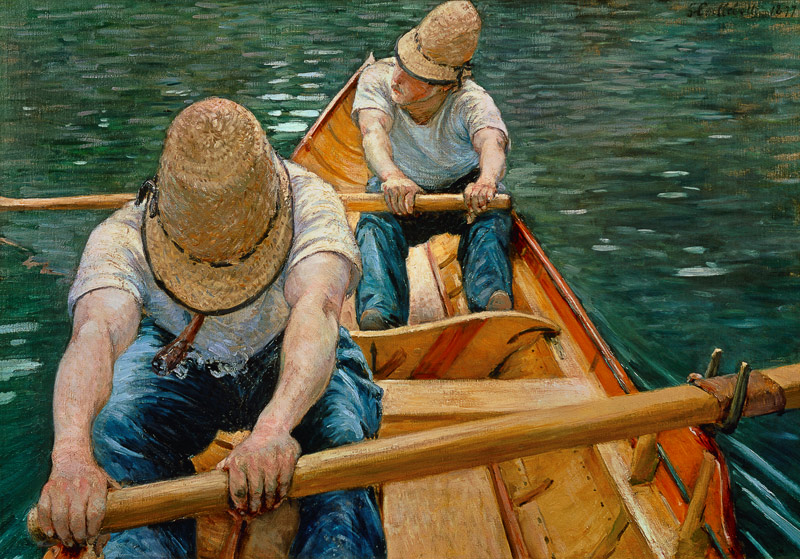 Les canotiers ramant sur l'Yerres à Gustave Caillebotte