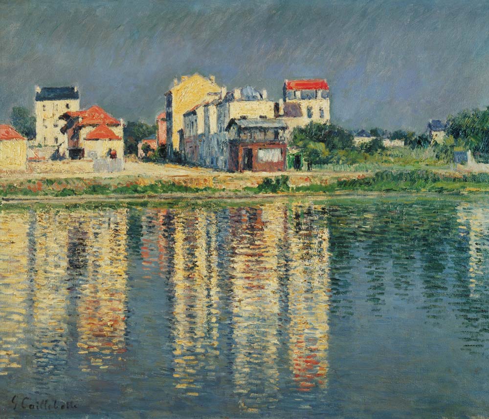 Reflets de maisons dans l'eau de la Seine près d'Argenteuil à Gustave Caillebotte