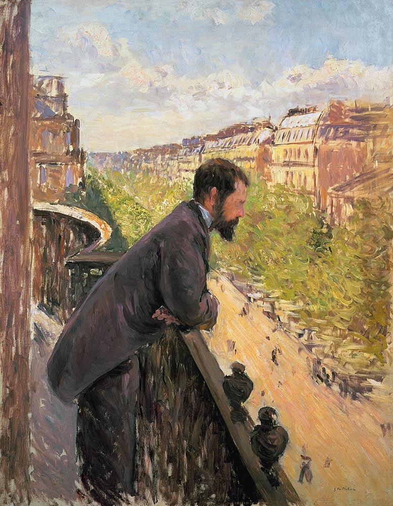 Homme au balcon à Gustave Caillebotte