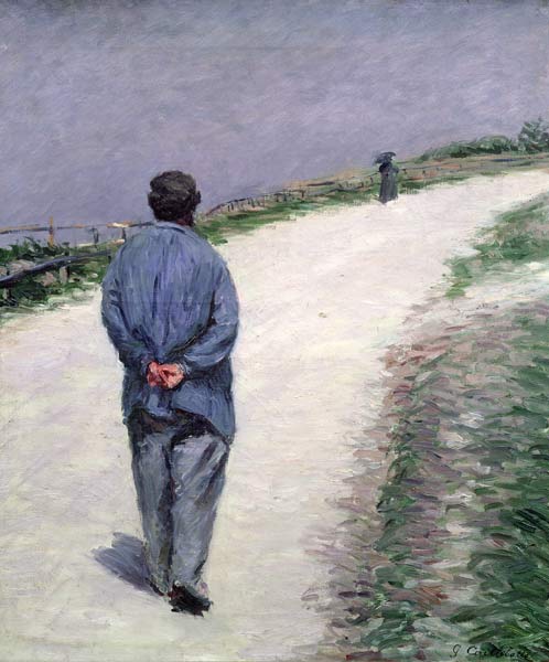 Pere Magloire on the Road to Saint-Clair, Etretat à Gustave Caillebotte