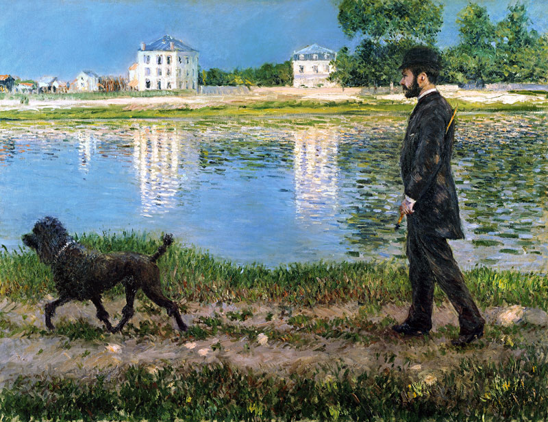 Richard Gallo and His Dog at Petit Gennevilliers à Gustave Caillebotte