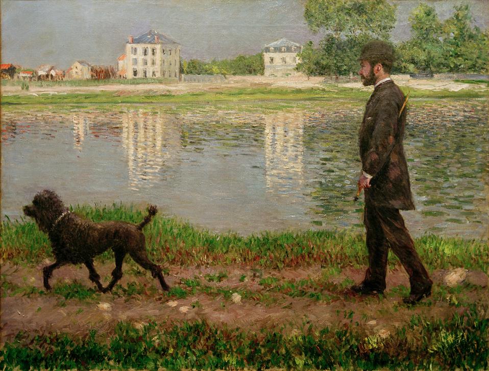 Richard Gallo et son chien Dick au Petit Gennevilliers à Gustave Caillebotte