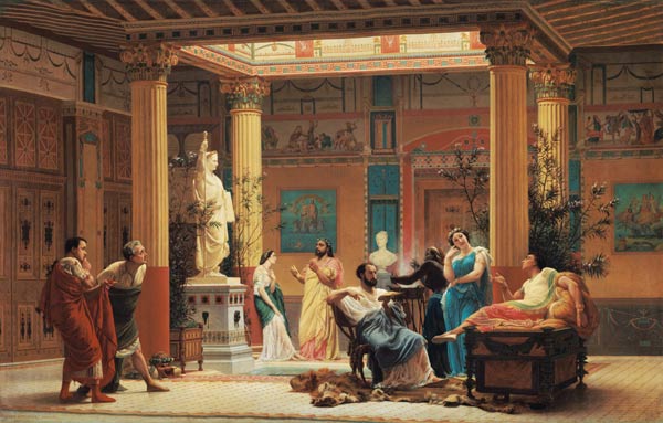 A Performance of 'The Fluteplayer' in the 'Roman' house of Prince Napoleon III (1808-73) 18 Avenue M à Gustave Clarence Rodolphe Boulanger