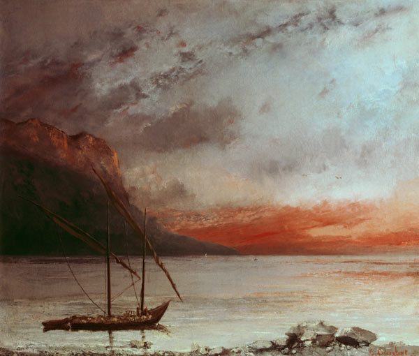 Sunset at Lake Geneva à Gustave Courbet