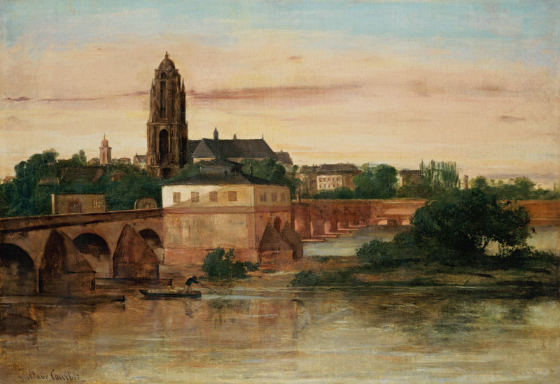 View of Frankfurt with the Old Bridge from Sachsenhausen à Gustave Courbet