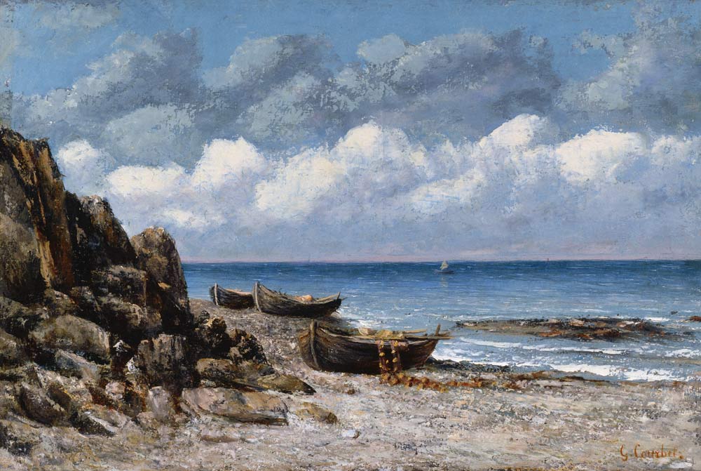 Boats at St. Aubain à Gustave Courbet
