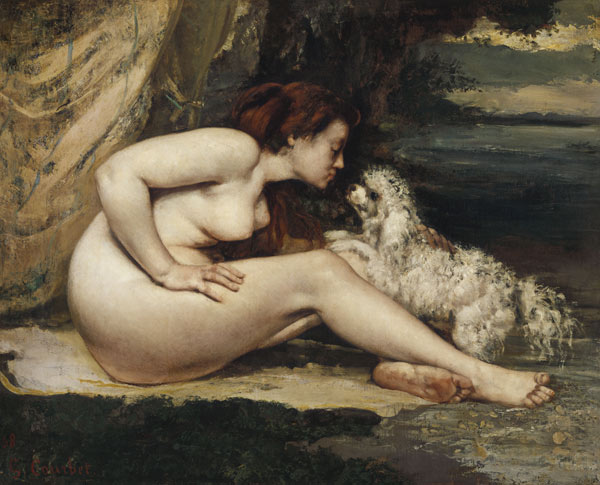 Femme nue au chien à Gustave Courbet