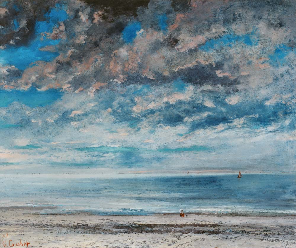 La Plage, Soleil Couchant à Gustave Courbet
