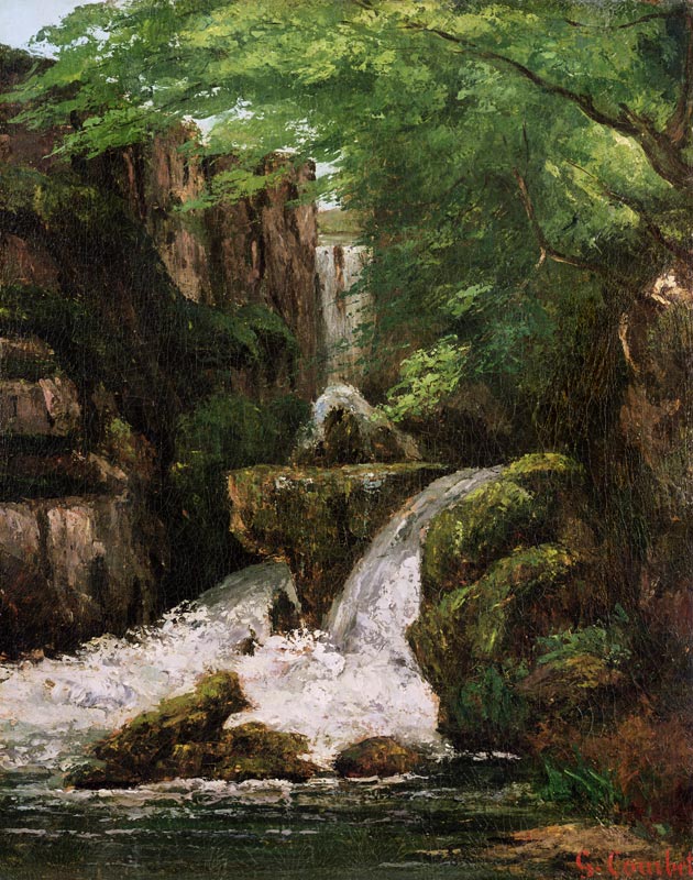 Waterfall in the Ornans Rocks à Gustave Courbet