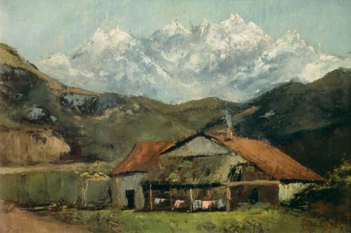 Bauernhütte in den Bergen à Gustave Courbet