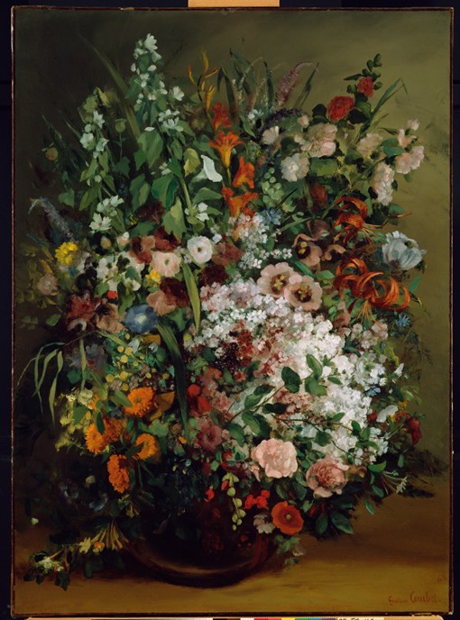 Bouquet of Flowers in a Vase à Gustave Courbet