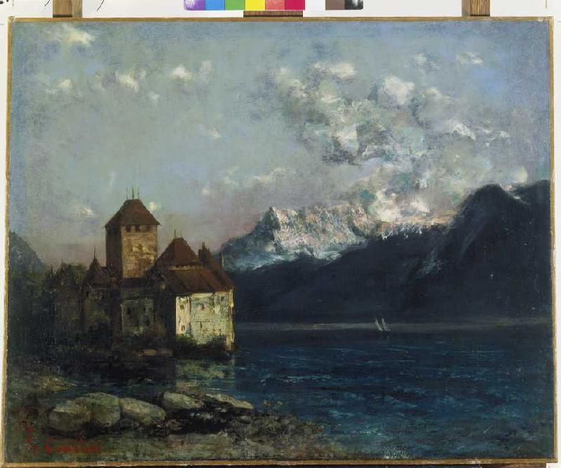 Le Chateau de Chillon mer genevoise à Gustave Courbet