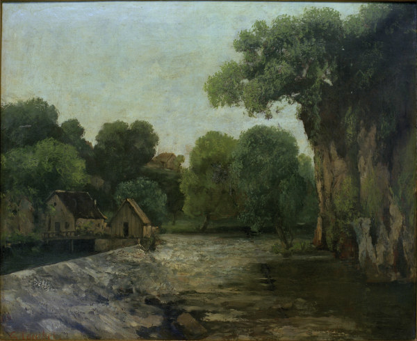 Courbet / The Mill Weir / Painting à Gustave Courbet