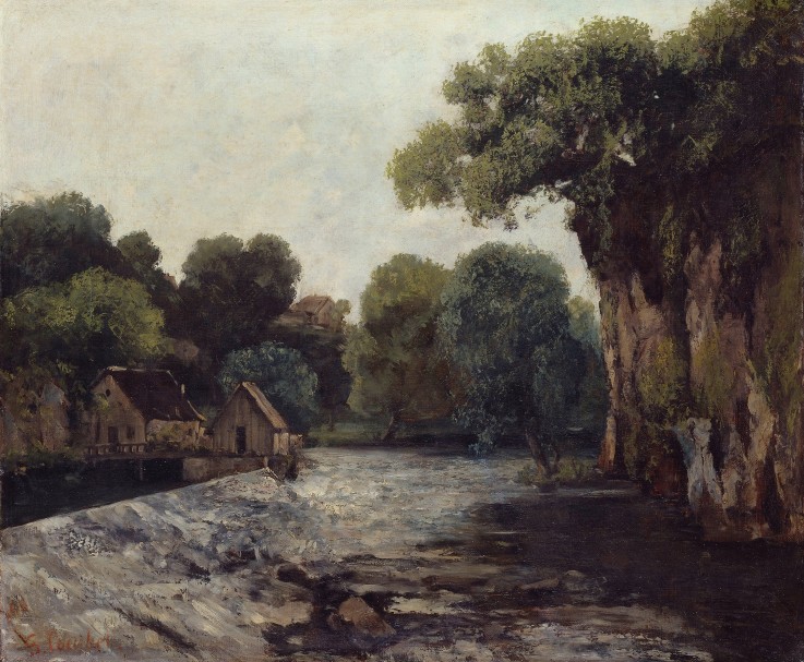 The Weir at the Mill à Gustave Courbet