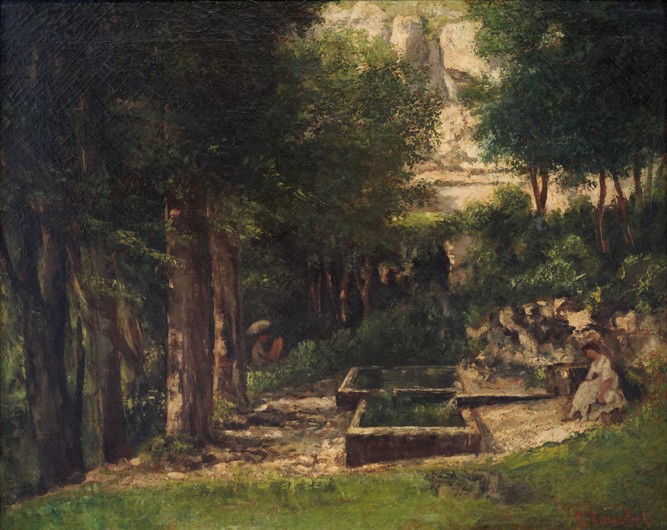 The Spring in Fouras (A painter and his model) à Gustave Courbet