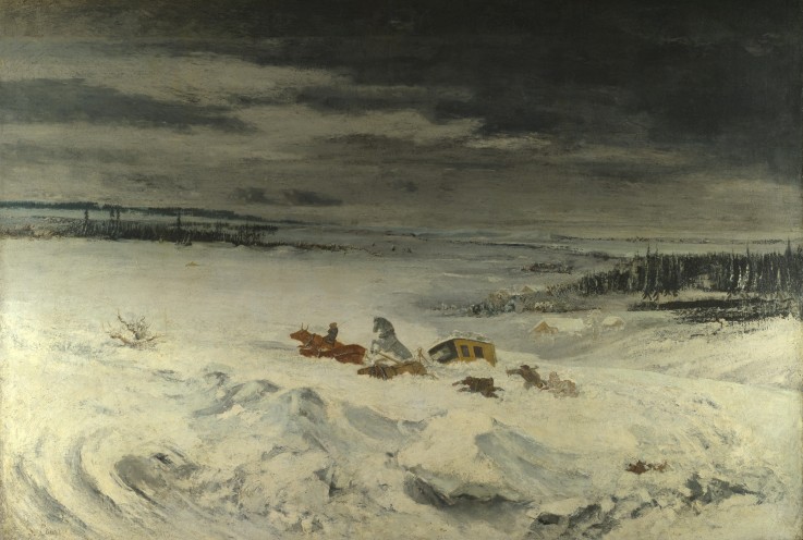 The Diligence in the Snow à Gustave Courbet