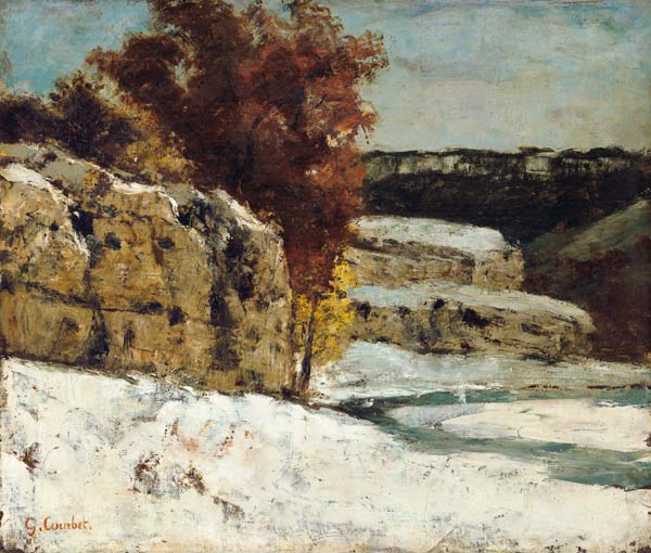 Paysage d'hiver. à Gustave Courbet