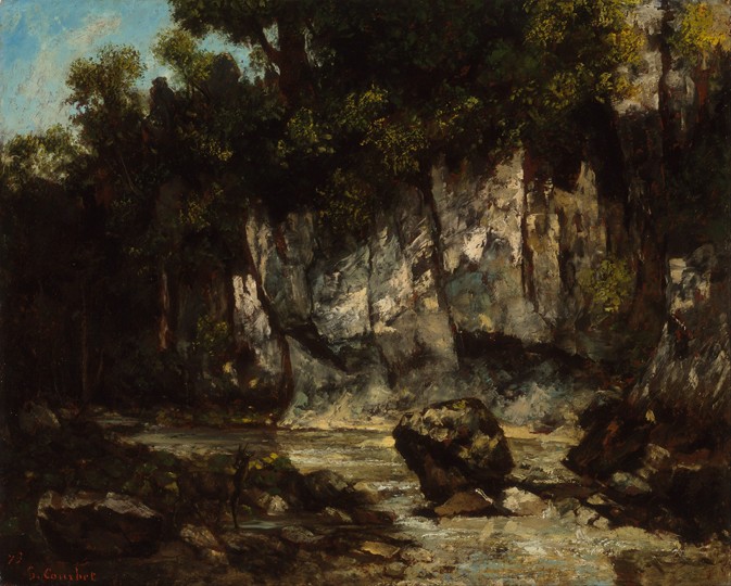 Landscape with stag à Gustave Courbet