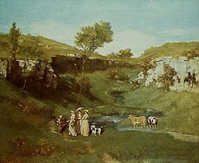 Les beaux du village. à Gustave Courbet