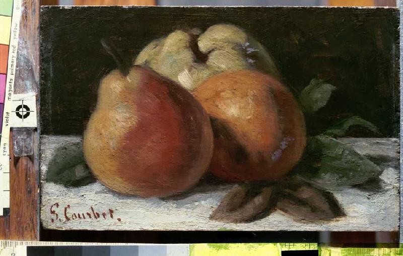 Stillleben mit Apfel, Birne und Orange à Gustave Courbet