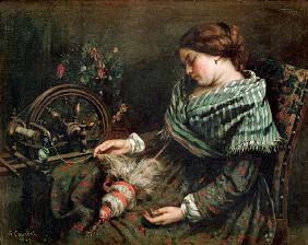 The sleeping spinner,1853 Canvas Musee F