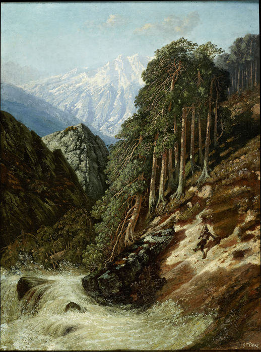 Alpine Landscape with Beck à Gustave Doré